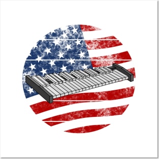 Xylophone USA Flag Xylophonist Percussionist Musician 4th July Posters and Art